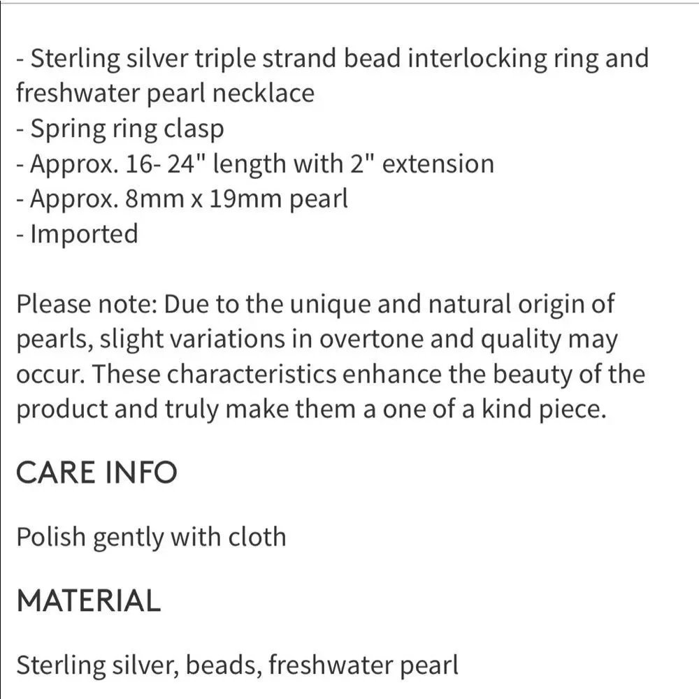 ADORNIA Sterling Silver Triple Strand Necklace